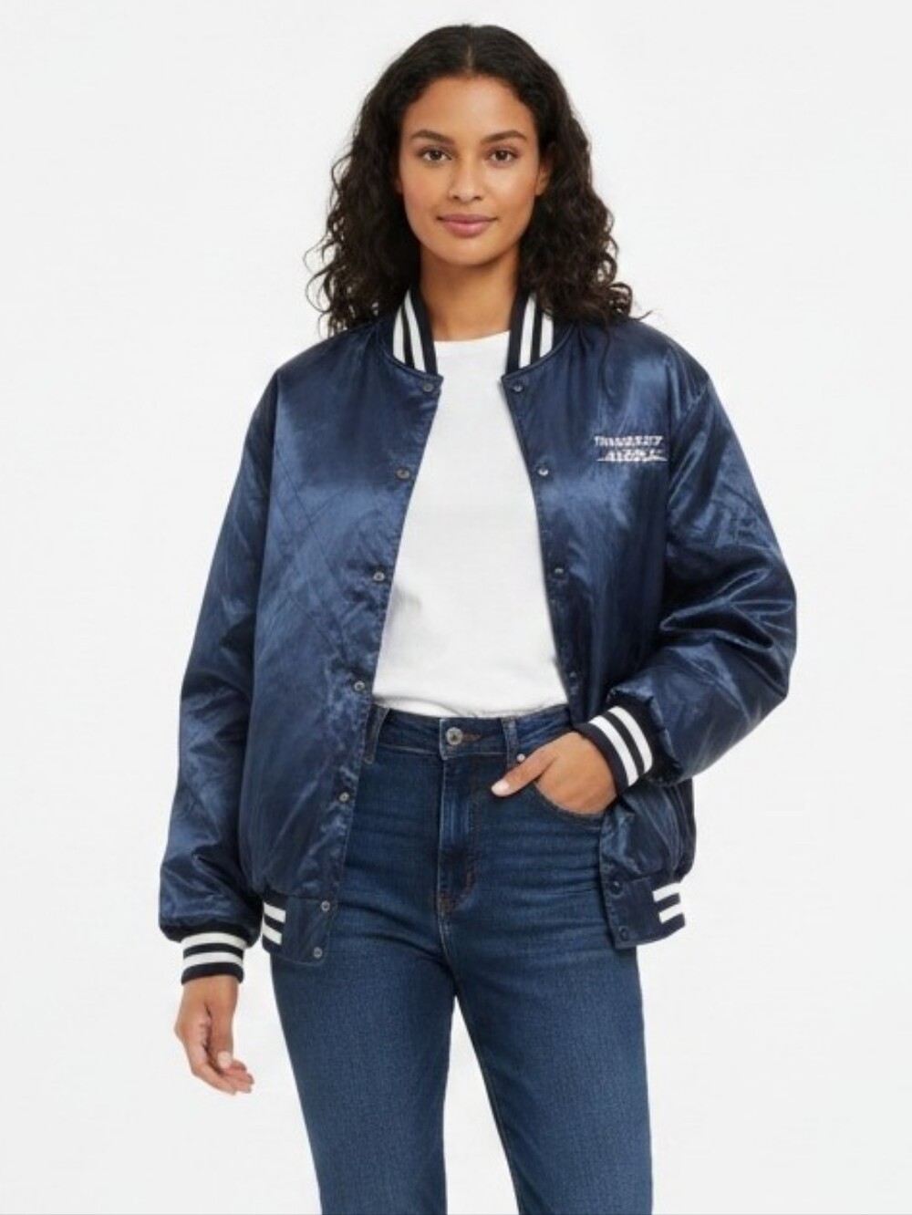 vintage Transport America satin bomber jacket, produced in 1980s or 1990 XL